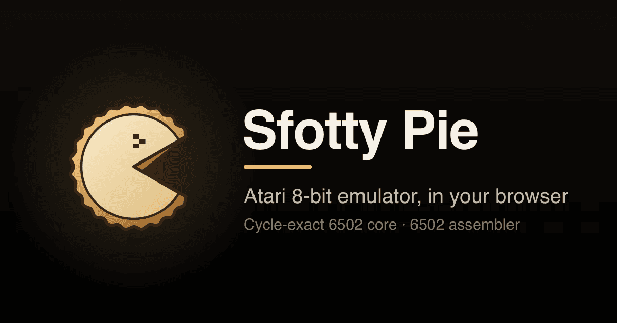 Sfotty Pie brings Atari 8-bit emulation to the browser via TypeScript
