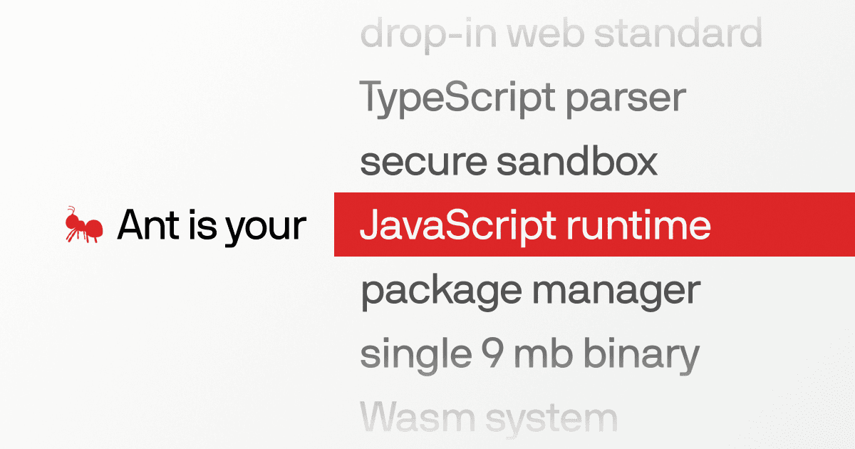 Ant: a new JavaScript runtime built by an indie dev