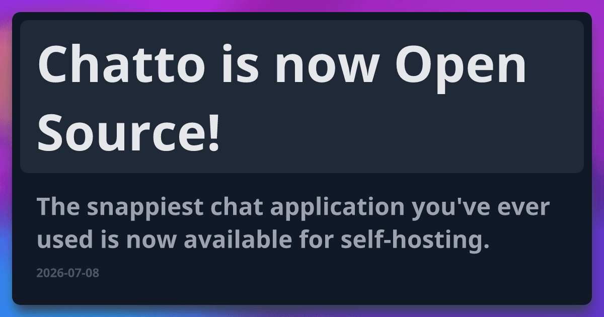 Chatto, an AI chat interface builder, goes open source