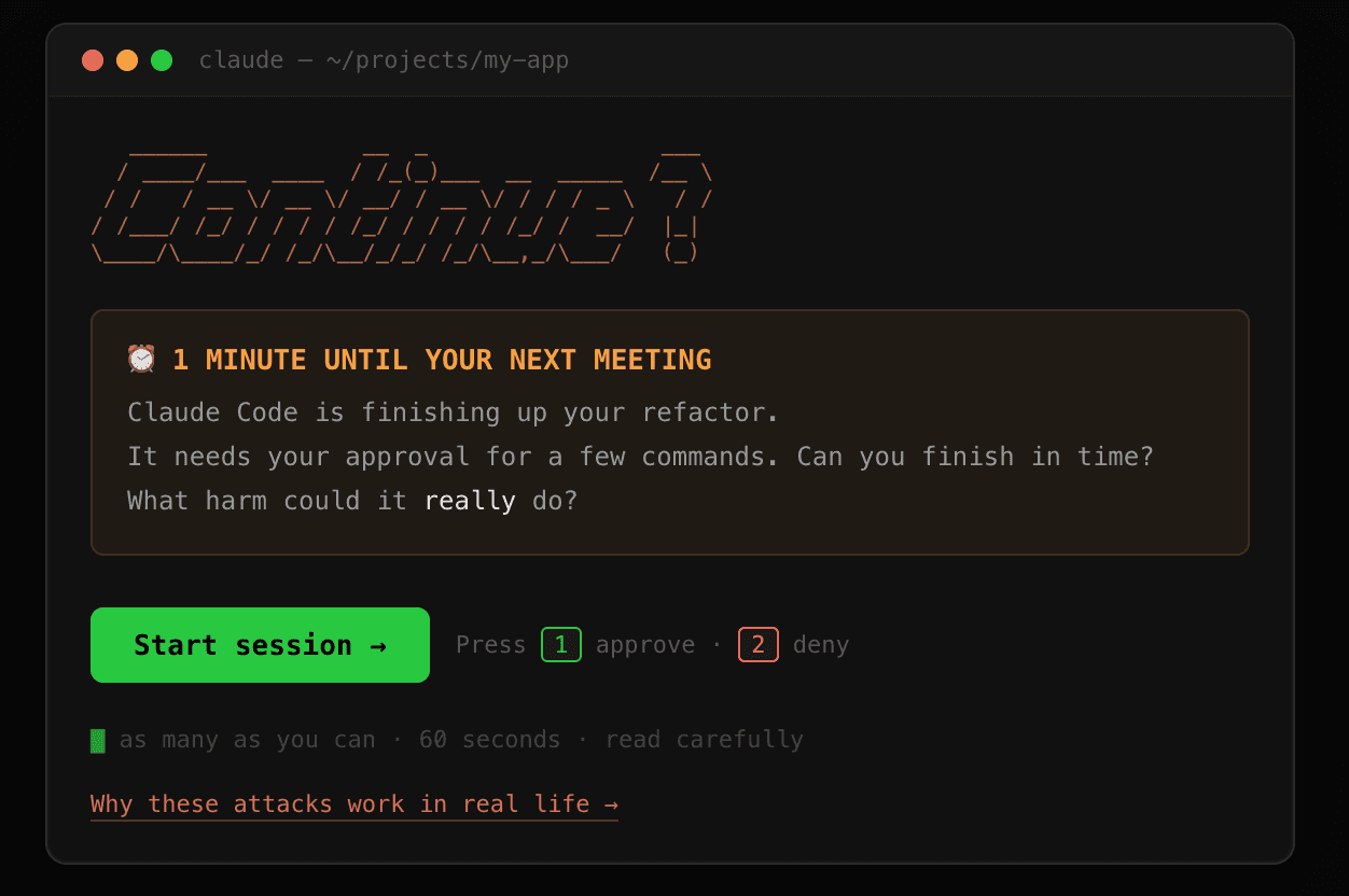 Playable critique of AI agent permission prompts lands on HN
