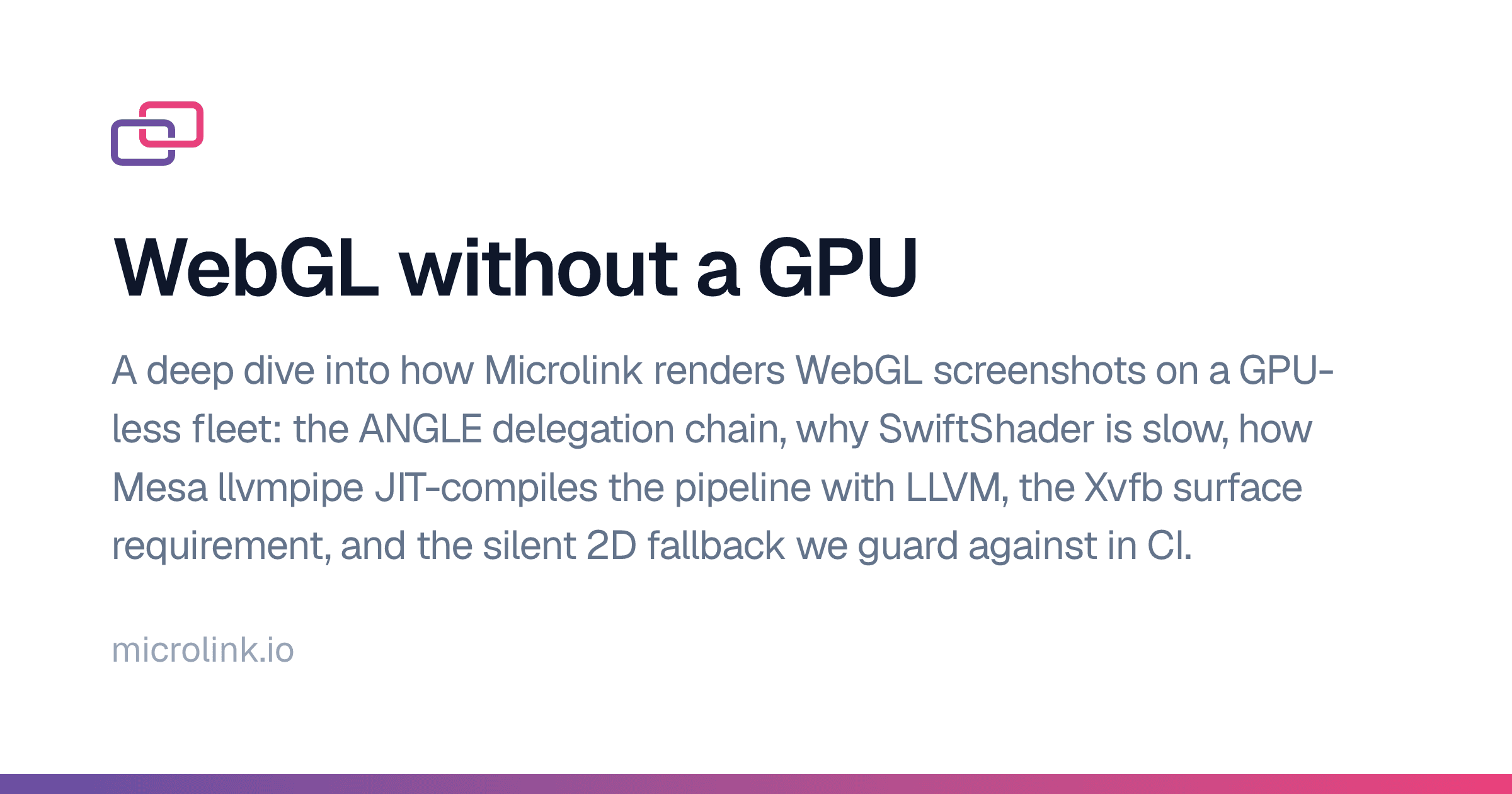 Running WebGL in Node.js sidesteps GPU dependency