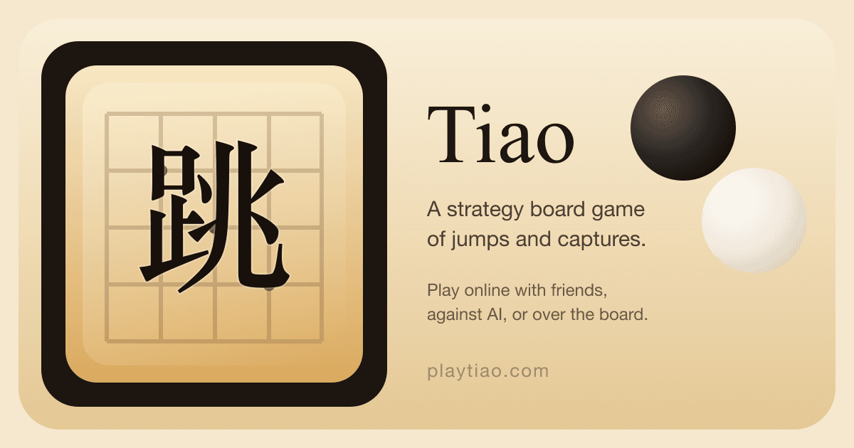 Tiao: A minimalist two-player board game built by a solo developer