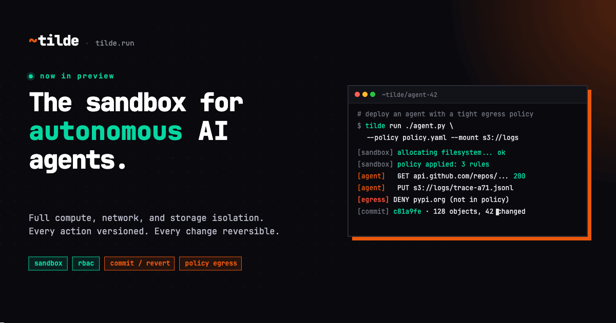 Tilde.run brings transactional filesystem to agent sandboxes