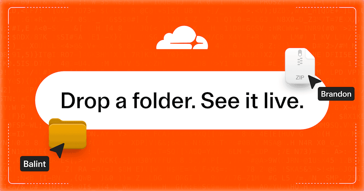 Cloudflare Drop: Build and deploy sites without leaving your browser